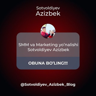 Telegram kanalining logotibi sotvoldiyev_azizbek_blog — Sotvoldiyev Azizbek portfolio