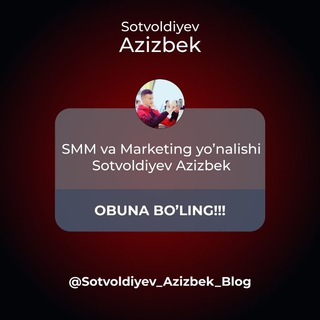 Telegram channel Sotvoldiyev Azizbek portfolio logo