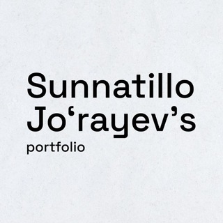 Telegram kanalining logotibi sunnatillo_jorayev_portfolio — Sunnatillo Jo'rayev | Portfolio