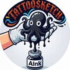 Логотип телеграм канала @tattoosketchai — TATTOO/SKETCH AInk