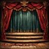 Логотип телеграм канала @theatrevibes — Сцена и Занавес