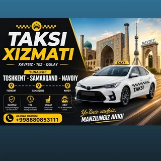 Telegram kanalining logotibi toshkent_navoiy_qiziltepa_taksi — Тошкент навои такси
