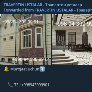 Telegram kanalining logotibi travertin4 — TRAVERTIN USTALAR - Травертин усталар