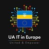 Логотип телеграм -каналу uaitineurope — UA IT Community Europe & World🇺🇦🇪🇺