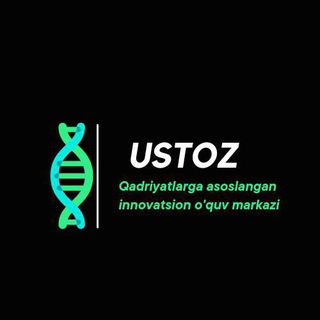 Логотип телеграм канала @ustoz_edu — "Ustoz edu" O'QUV MARKAZI🇺🇿