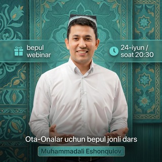 Telegram channel 24-iyun | Muhammad Ali Eshonqulovdan 1 kunlik bepul webinar logo