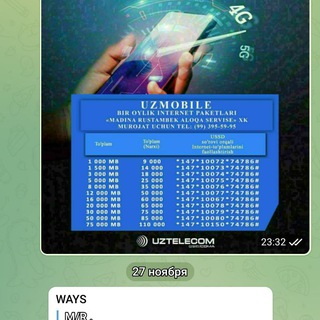 Telegram kanalining logotibi uzmobilemobiuzbeelineuccell — Узмобайл орзон интернет