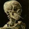 Логотип телеграм -каналу vangogskall — Курящий череп Ван Гога