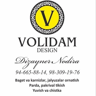 Логотип телеграм канала @volidamdesignuz — VOLIDAM DESIGN 🇺🇿