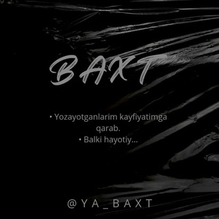 Logo saluran telegram ya_baxt — 𝐁 𝐀 𝐗 𝐓