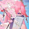Логотип телеграм канала @yaemikossticks — ꒰ . ✧ yae miko’s sticks. ੭ ੭