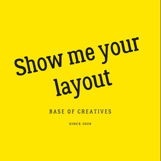 Логотип телеграм канала @yourcreativebase — Show me your layout | marketing notes