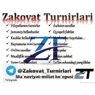 Telegram kanalining logotibi zakovat_turnirlari — ➣Zakovat Turnirlari•➣