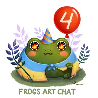 Логотип телеграм-чату art_ua_chat — Frogs Art Chat | Художники | Ілюстратори