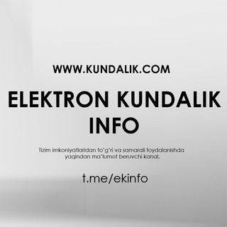 Telegram chat ELEKTRON KUNDALIK INFO logo