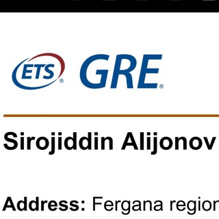 Telegram chat GMAT GRE SAT | Alijonov Sirojiddin logo