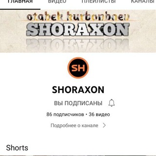 Telegram chat Shoraxon Youtube logo