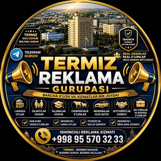 Telegram chatining logotibi termiz_reklama_gurupasi — TERMIZ REKLAMA GURUPASI | XAMMA UCHUN 2026