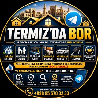 Telegram chat TERMIZ'DA BOR E'LONLAR " logo