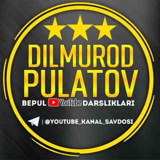Telegram chat Dilmurod Pulatov YOUTUBE DARSLARI (BEPUL) logo