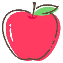 dog with apple in mouth